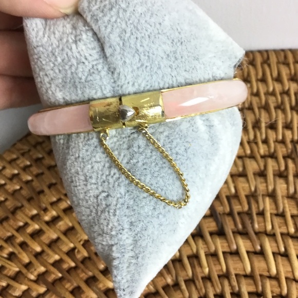 Vintage Pink Gold Toned Bracelet Quartz Cuff - Picture 2 of 5